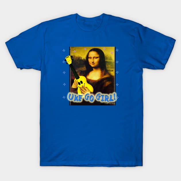 Uke Go Girl! (Mona Lisa) - Transparent background T-Shirt by SuzDoyle